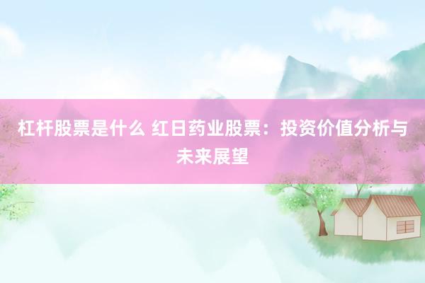 杠杆股票是什么 红日药业股票：投资价值分析与未来展望